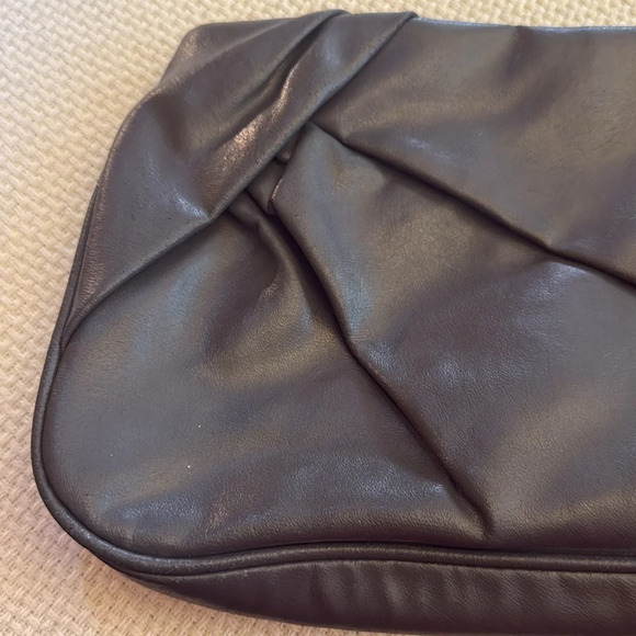 Vintage women’s clutch wristlet bag, 80s style shaped dark gray - Picture 5 of 12